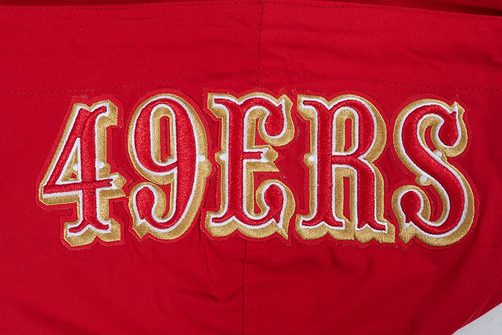 NFL SAN FRANCISCO 49ERS HYBRID WOVEN MEN'S FULL ZIP PULLOVER HOODIE (RED)