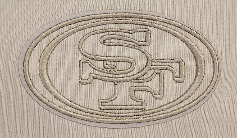 NFL SAN FRANCISCO 49ERS NEUTRAL MEN'S COTTON JERSEY DROP SHOULDER TEE (TAUPE)