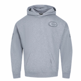NFL SAN FRANCISCO 49ERS NEUTRAL MEN'S DROP SHOULDER PO HOODIE (DARK HEATHER GRAY)