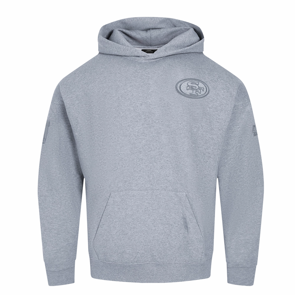 NFL SAN FRANCISCO 49ERS NEUTRAL MEN'S DROP SHOULDER PO HOODIE (DARK HEATHER GRAY)
