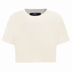 NFL SAN FRANCISCO 49ERS NEUTRAL WOMEN'S BOXY TEE (EGGSHELL)