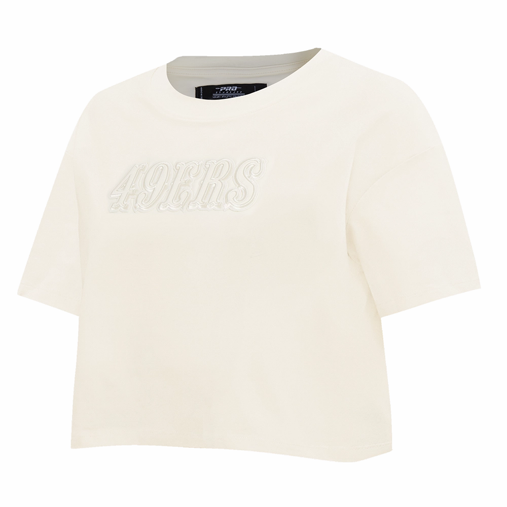 NFL SAN FRANCISCO 49ERS NEUTRAL WOMEN'S BOXY TEE (EGGSHELL)