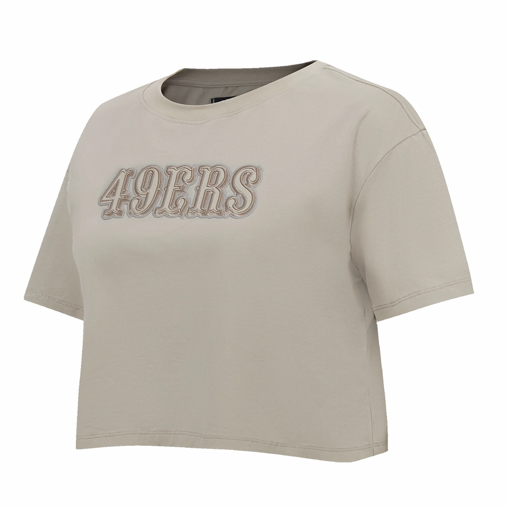 NFL SAN FRANCISCO 49ERS NEUTRAL WOMEN'S BOXY TEE (TAUPE)