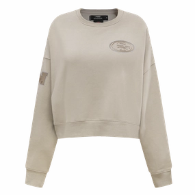 NFL SAN FRANCISCO 49ERS NEUTRAL WOMEN'S CREWNECK (TAUPE)