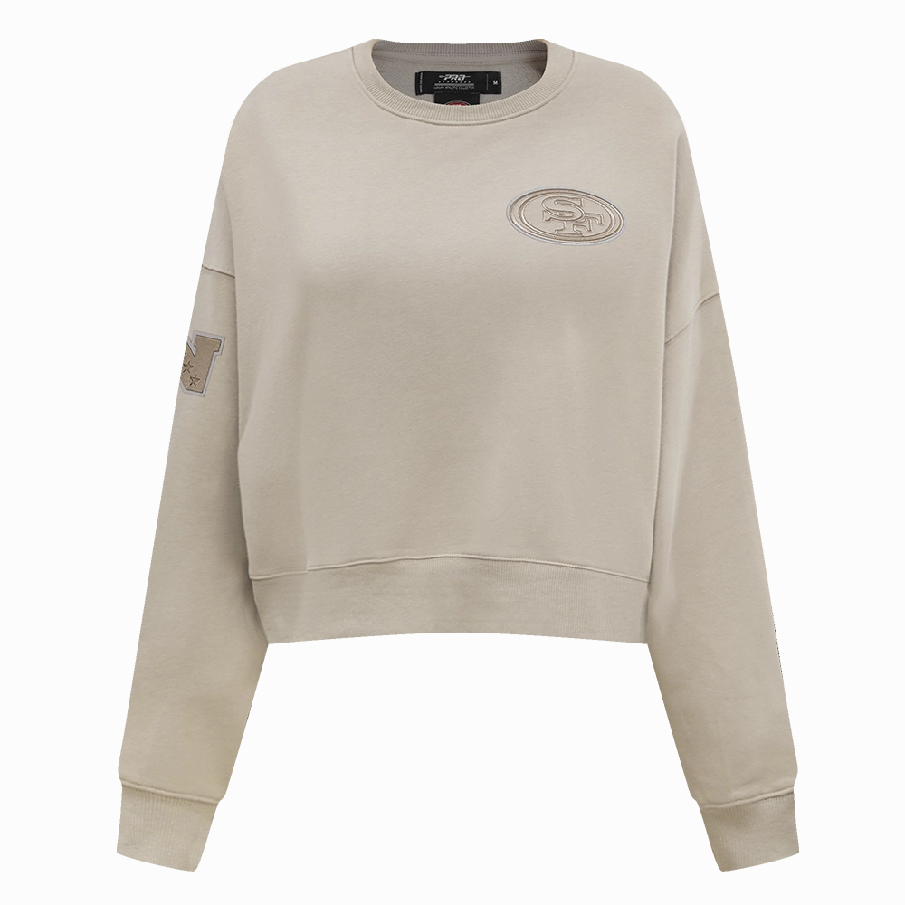 NFL SAN FRANCISCO 49ERS NEUTRAL WOMEN'S CREWNECK (TAUPE)