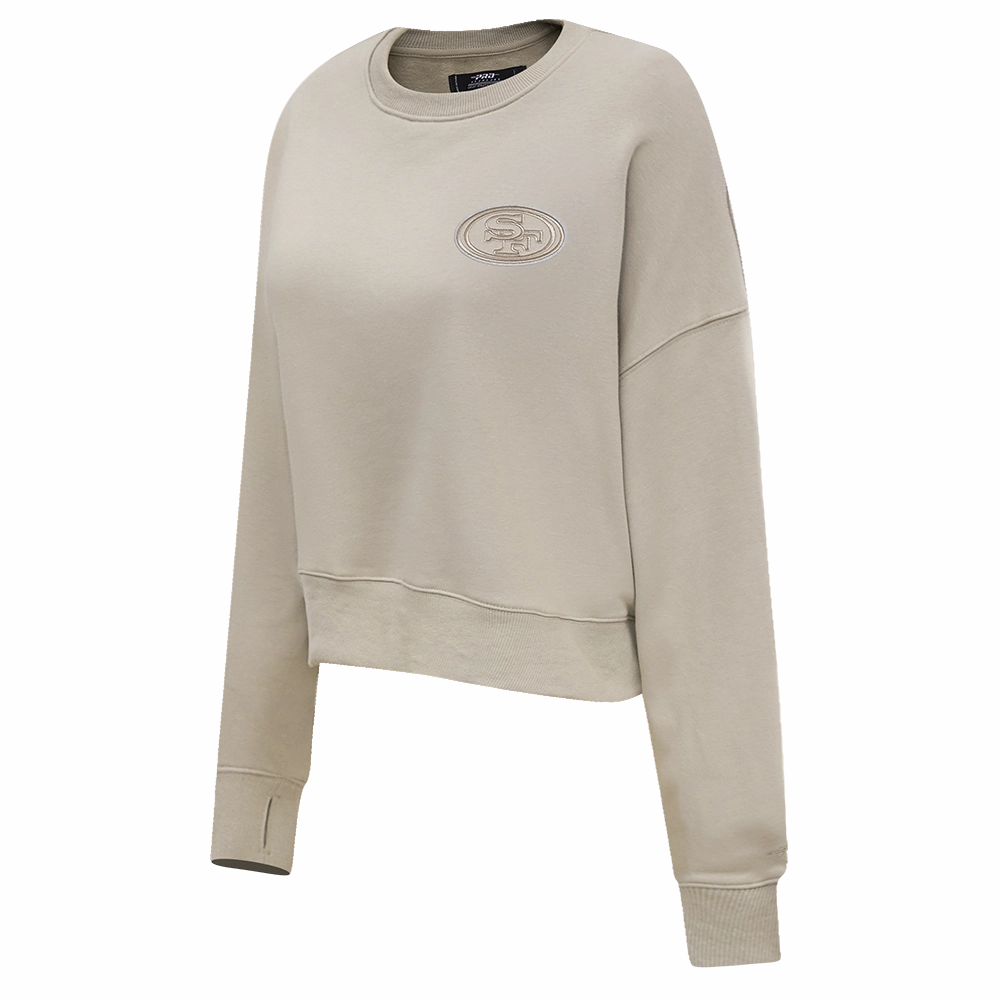 NFL SAN FRANCISCO 49ERS NEUTRAL WOMEN'S CREWNECK (TAUPE)