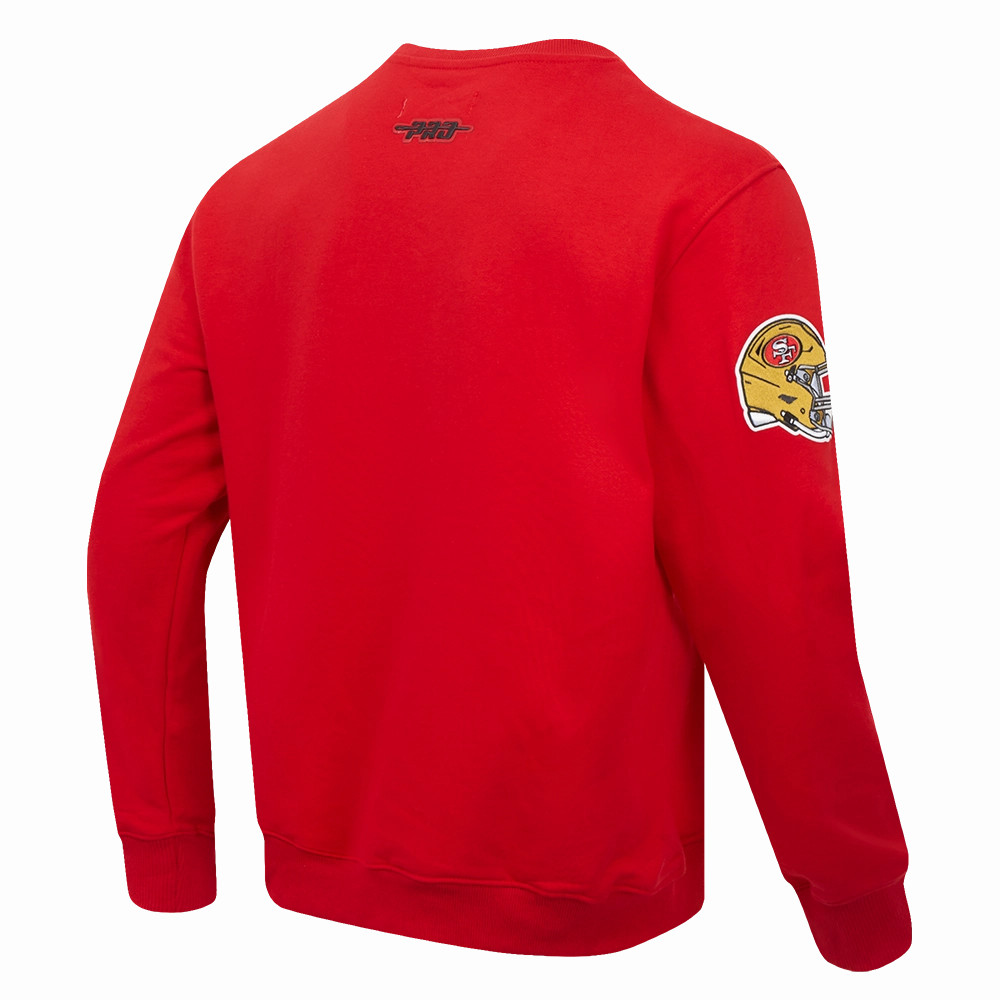 NFL SAN FRANCISCO 49ERS OLD ENGLISH MEN'S CREWNECK (RED)