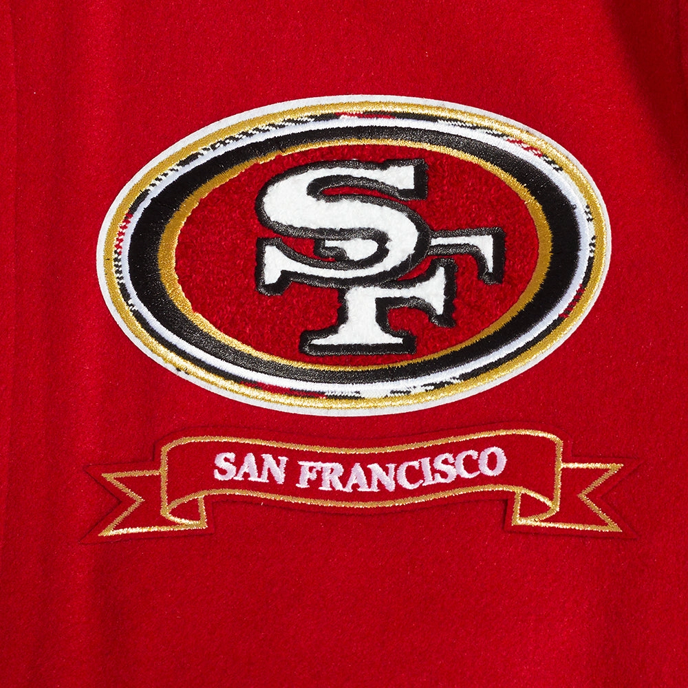 NFL SAN FRANCISCO 49ERS PRO PREP MEN'S WOOL VARSITY JACKET (RED/BLACK)