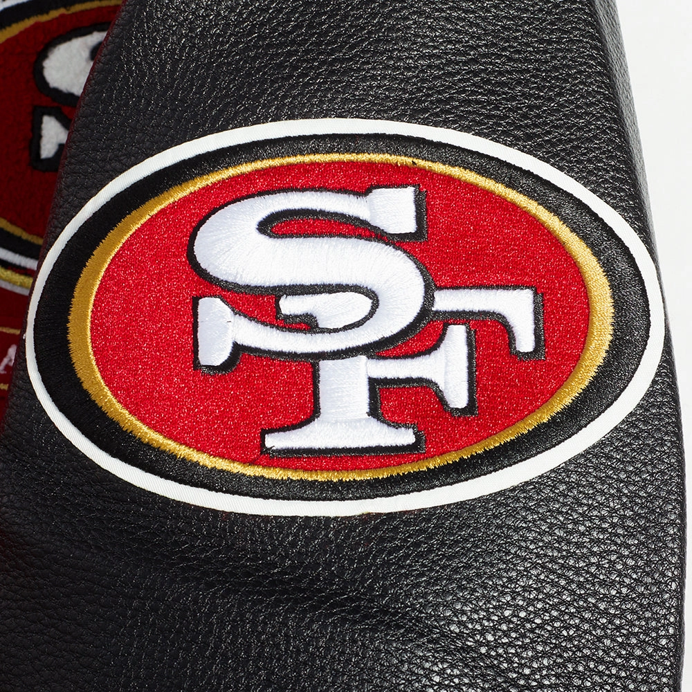 NFL SAN FRANCISCO 49ERS PRO PREP MEN'S WOOL VARSITY JACKET (RED/BLACK)