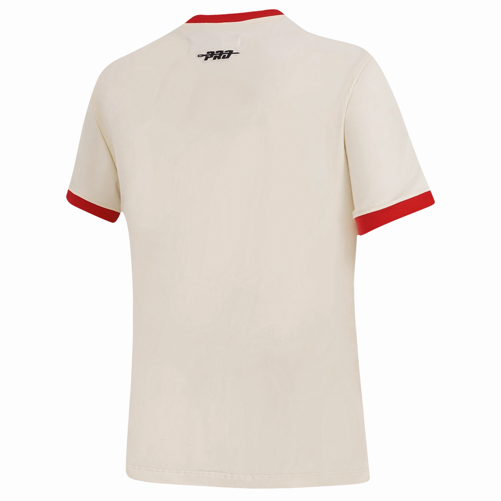 NFL SAN FRANCISCO 49ERS RETRO CASCADE WOMEN'S RINGER TEE (EGGSHELL/ RED)