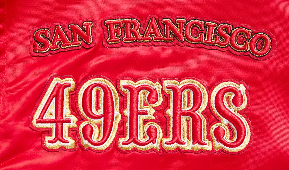 NFL SAN FRANCISCO 49ERS RETRO CLASSIC MEN'S RIB SATIN JACKET (RED/BLACK)