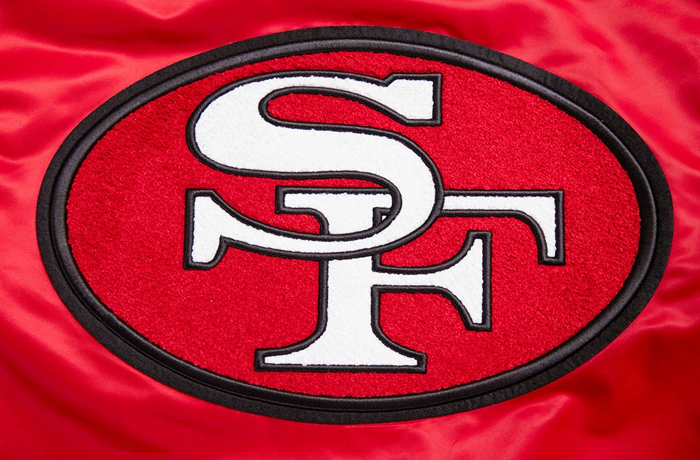 NFL SAN FRANCISCO 49ERS RETRO CLASSIC MEN'S RIB SATIN JACKET (RED/BLACK)