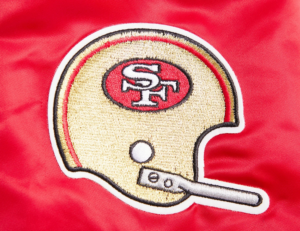 NFL SAN FRANCISCO 49ERS RETRO CLASSIC MEN'S RIB SATIN JACKET (RED/BLACK)