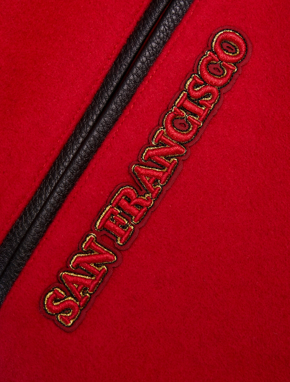 NFL SAN FRANCISCO 49ERS RETRO CLASSIC MEN'S RIB WOOL VARSITY JACKET (RED/BLACK)