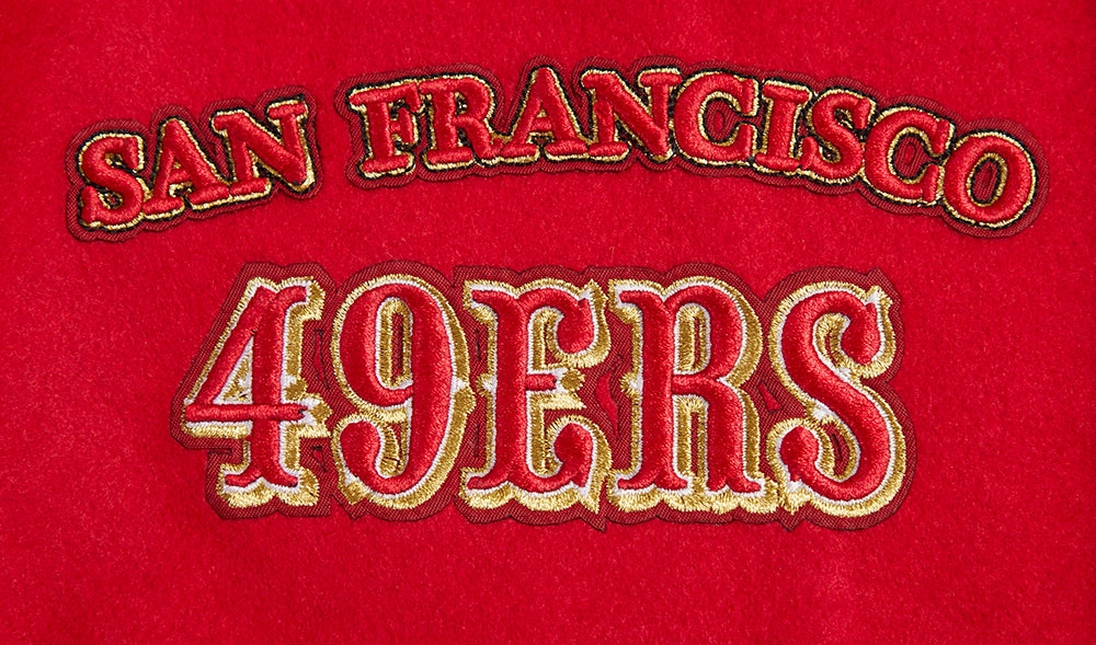 NFL SAN FRANCISCO 49ERS RETRO CLASSIC MEN'S RIB WOOL VARSITY JACKET (RED/BLACK)