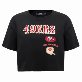 NFL SAN FRANCISCO 49ERS RETRO CLASSIC WOMEN'S BOXY TEE (BLACK)