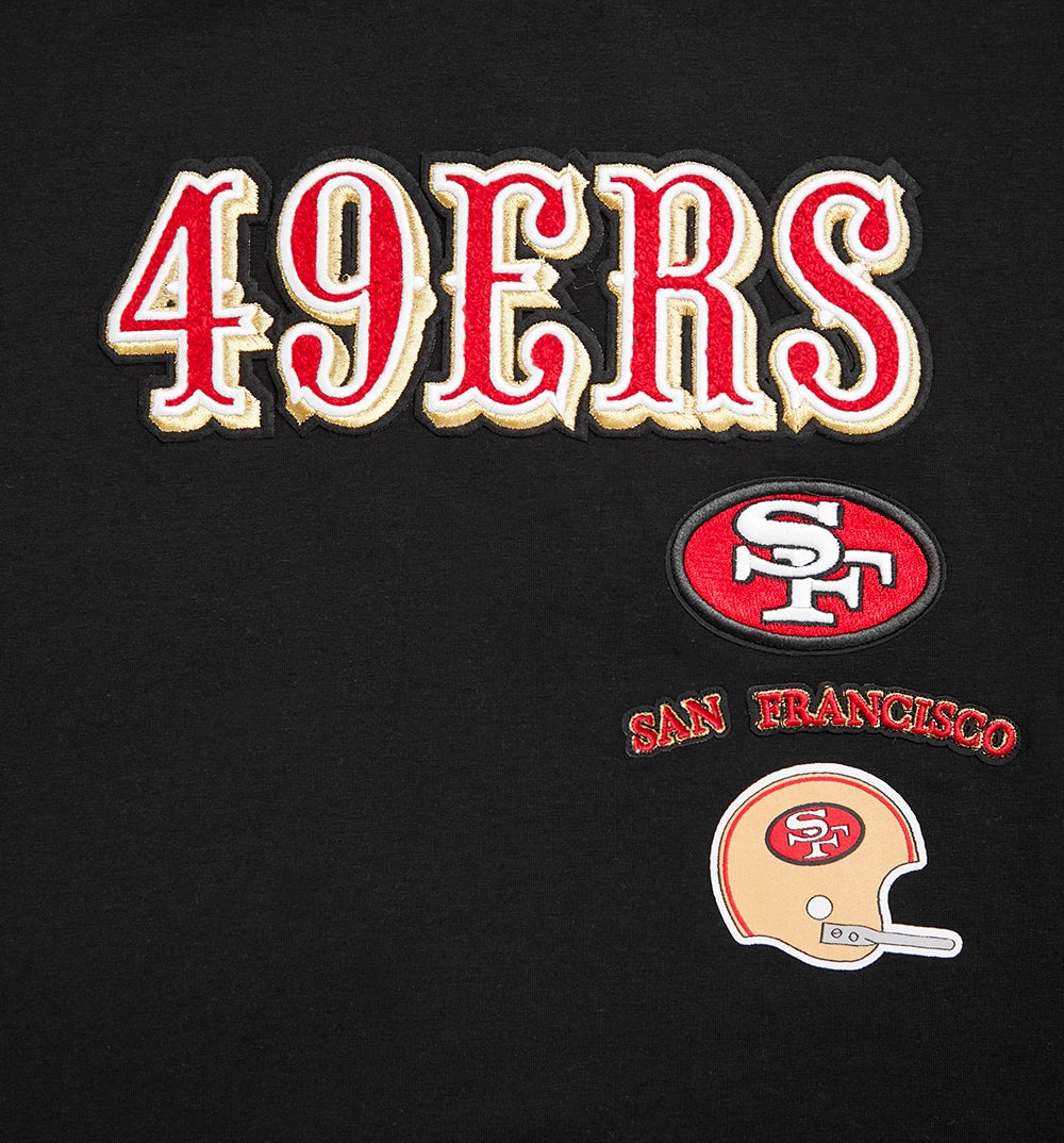 NFL SAN FRANCISCO 49ERS RETRO CLASSIC WOMEN'S BOXY TEE (BLACK)