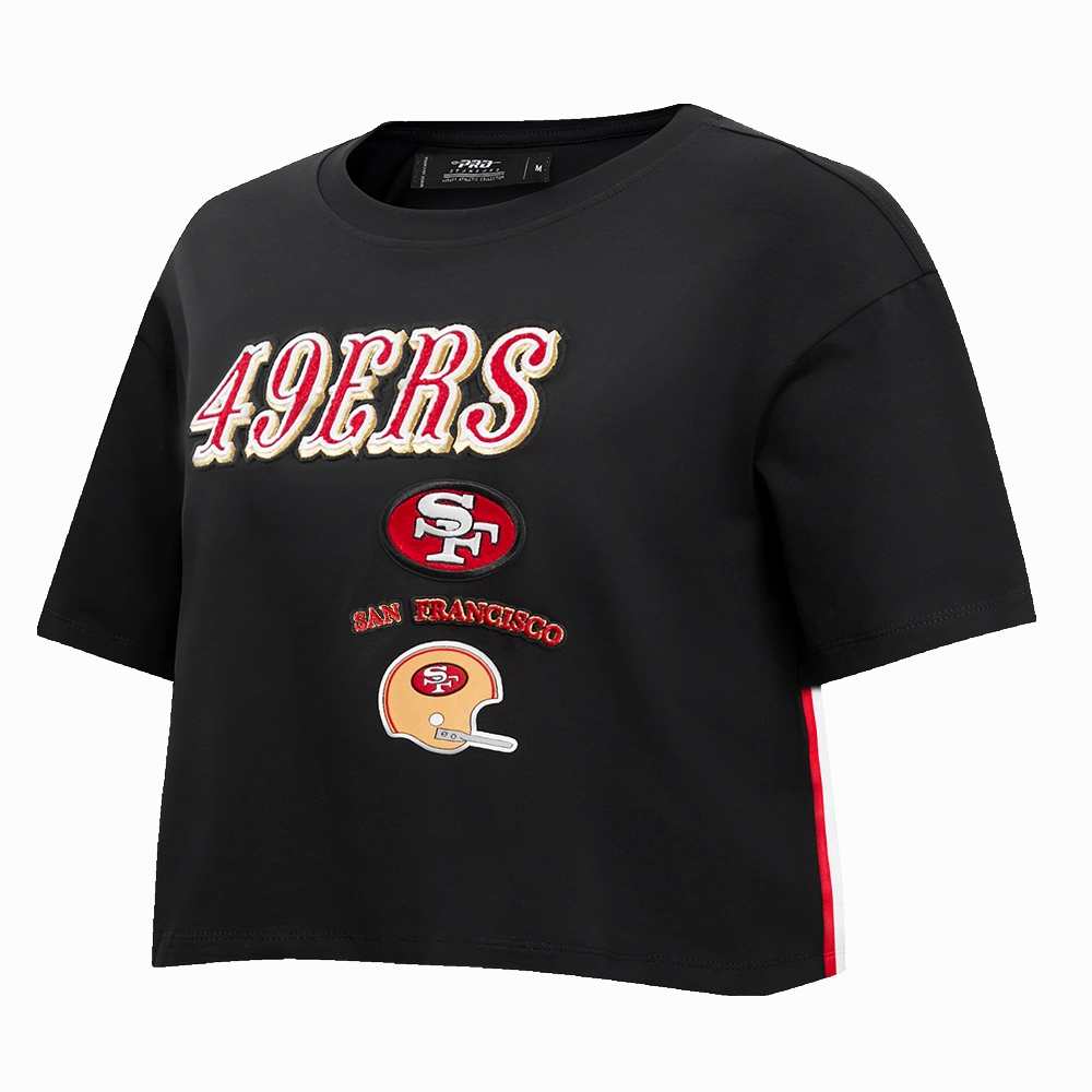 NFL SAN FRANCISCO 49ERS RETRO CLASSIC WOMEN'S BOXY TEE (BLACK)