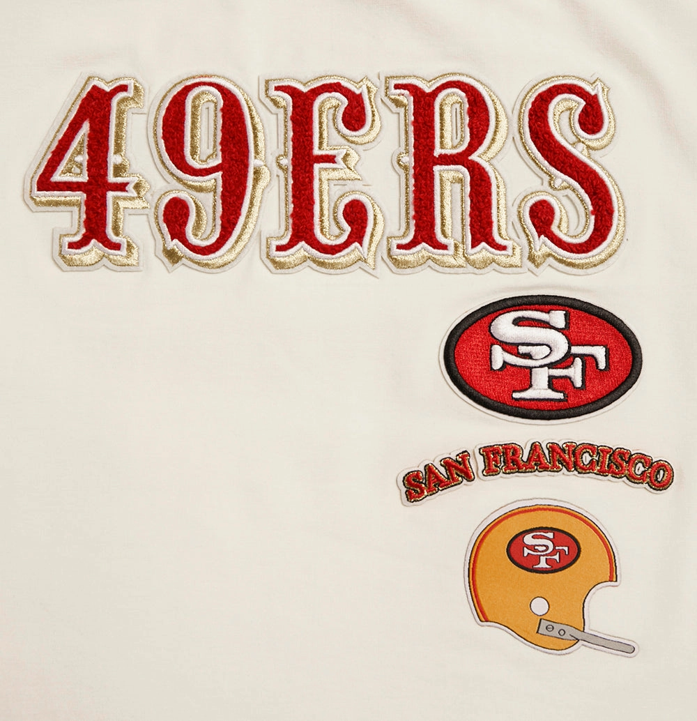 NFL SAN FRANCISCO 49ERS RETRO CLASSIC WOMEN'S BOXY TEE (EGGSHELL)