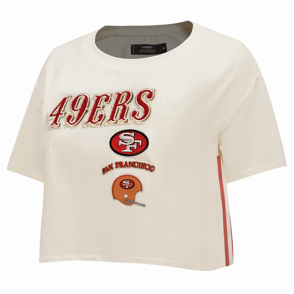 NFL SAN FRANCISCO 49ERS RETRO CLASSIC WOMEN'S BOXY TEE (EGGSHELL)