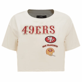 NFL SAN FRANCISCO 49ERS RETRO CLASSIC WOMEN'S BOXY TEE (EGGSHELL)