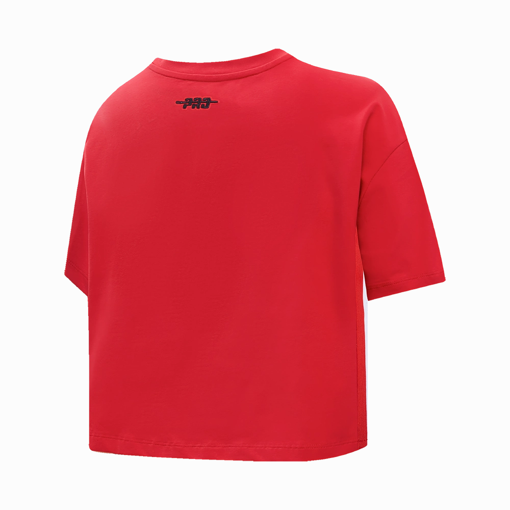 NFL SAN FRANCISCO 49ERS RETRO ELEVATION WOMEN'S SINGLE JERSEY BOXY TEE (RED)