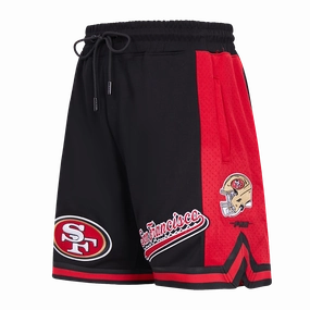 NFL SAN FRANCISCO 49ERS SCRIPT TAIL MEN'S DOUBLE KNIT 2.0 SHORT (BLACK/RED)