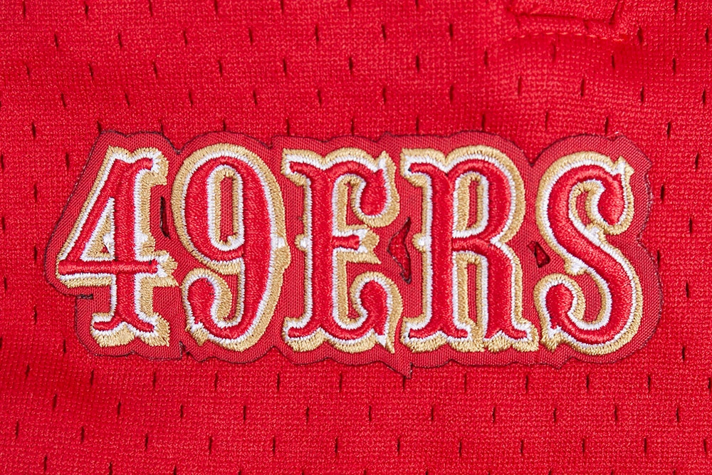 NFL SAN FRANCISCO 49ERS SCRIPT TAIL MEN'S DOUBLE KNIT 2.0 SHORT (BLACK/RED)