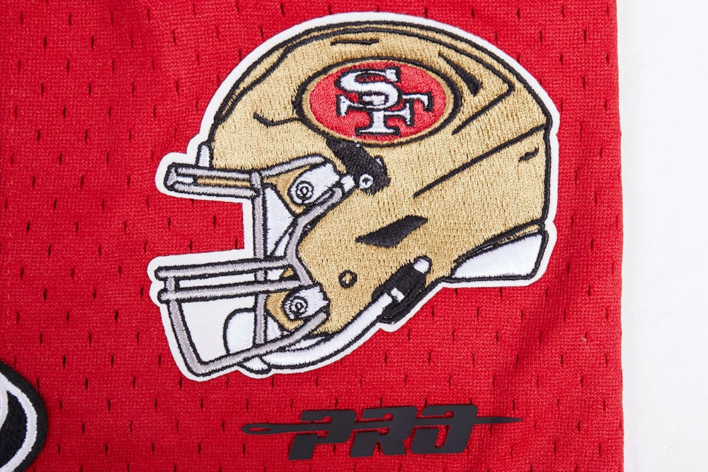 NFL SAN FRANCISCO 49ERS SCRIPT TAIL MEN'S DOUBLE KNIT 2.0 SHORT (BLACK/RED)