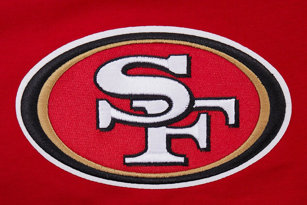 NFL SAN FRANCISCO 49ERS SCRIPT TAIL MEN'S DOUBLE KNIT 2.0 SHORT (RED/BLACK)