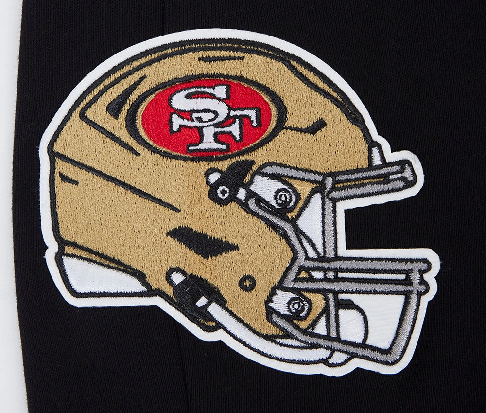 NFL SAN FRANCISCO 49ERS SCRIPT TAIL MEN'S RIB FLEECE SWEATPANT (BLACK/RED/BLACK)