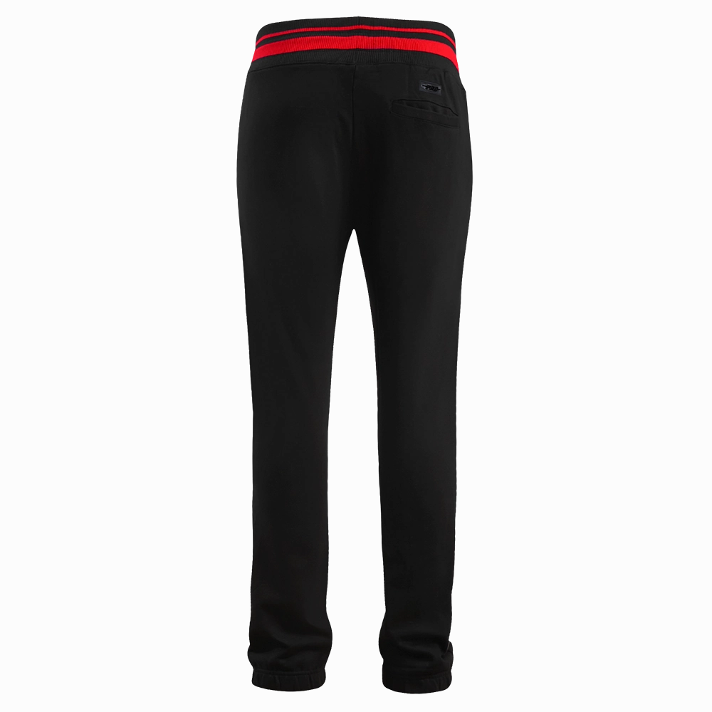 NFL SAN FRANCISCO 49ERS SCRIPT TAIL MEN'S RIB FLEECE SWEATPANT (BLACK/RED/BLACK)