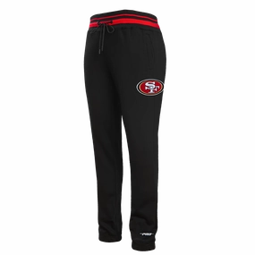 NFL SAN FRANCISCO 49ERS SCRIPT TAIL MEN'S RIB FLEECE SWEATPANT (BLACK/RED/BLACK)