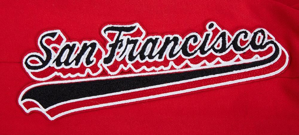 NFL SAN FRANCISCO 49ERS SCRIPT TAIL MEN'S RIB FLEECE SWEATPANT (RED/BLACK)