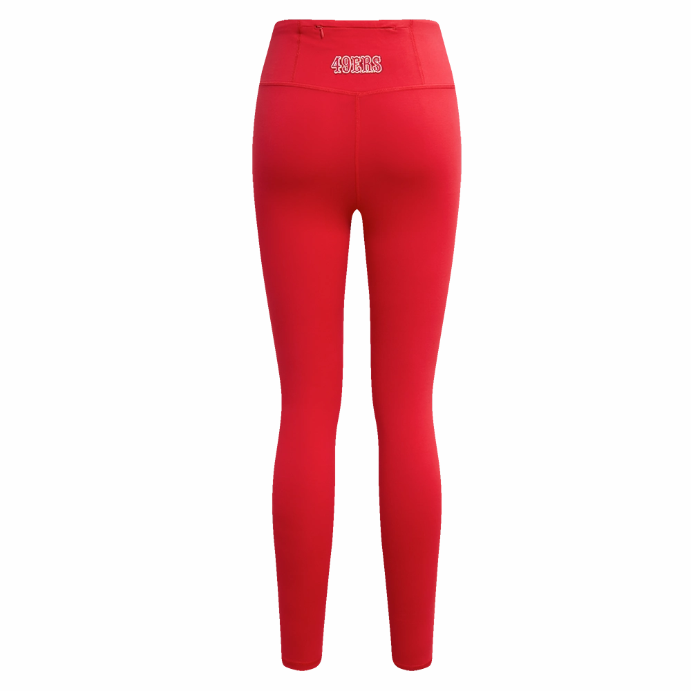 NFL SAN FRANCISCO 49ERS SCRIPT TAIL WOMEN'S HIGH WAIST JERSEY LEGGING (RED)