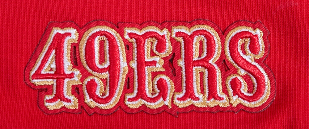 NFL SAN FRANCISCO 49ERS SCRIPT TAIL WOMEN'S HIGH WAIST JERSEY LEGGING (RED)