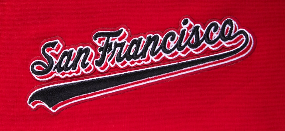 NFL SAN FRANCISCO 49ERS SCRIPT TAIL WOMEN'S HIGH WAIST JERSEY LEGGING (RED)