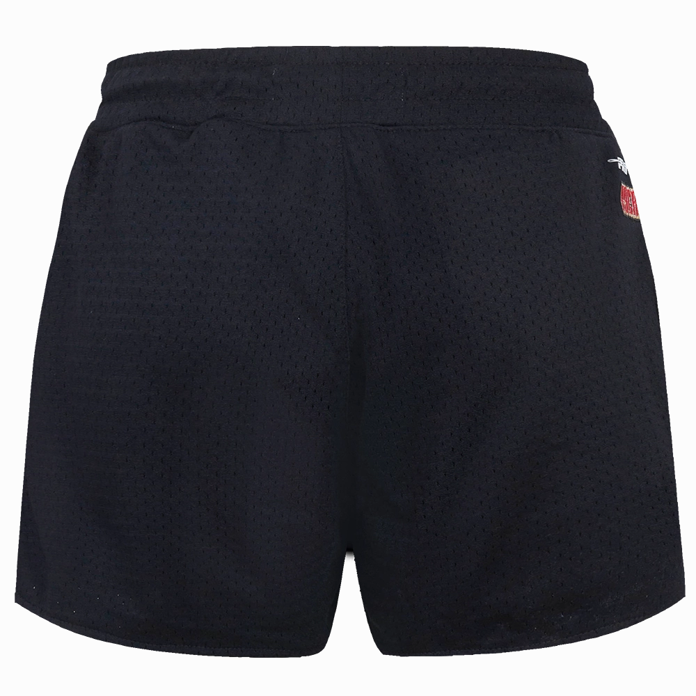 NFL SAN FRANCISCO 49ERS SCRIPT TAIL WOMEN'S MESH TAPE SHORT (BLACK)