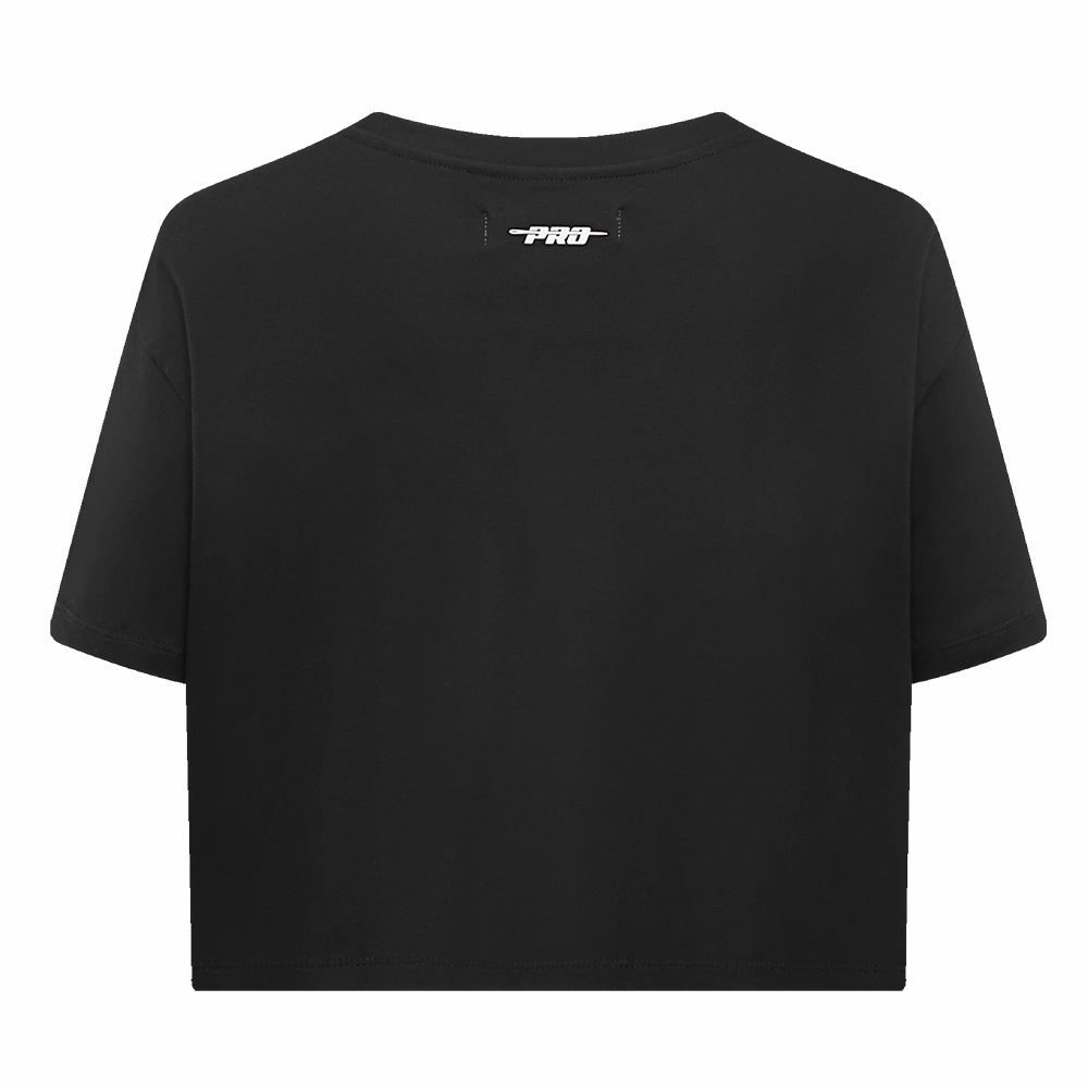 NFL SAN FRANCISCO 49ERS SCRIPT TAIL WOMEN'S SINGLE JERSEY BOXY TEE (BLACK)