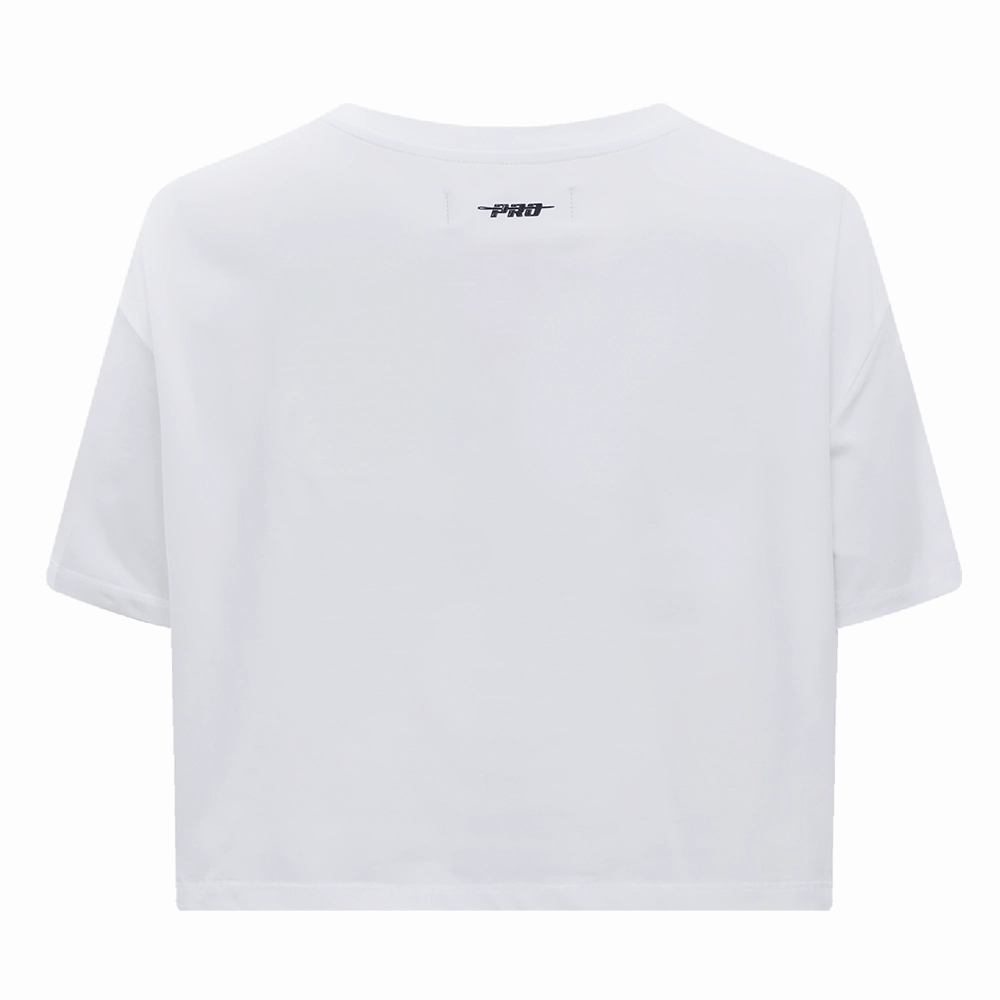 NFL SAN FRANCISCO 49ERS SCRIPT TAIL WOMEN'S SINGLE JERSEY BOXY TEE (WHITE)