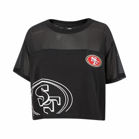 NFL SAN FRANCISCO 49ERS SHEER INFLUENCE WOMEN'S SHEER BOXY TEE (BLACK)