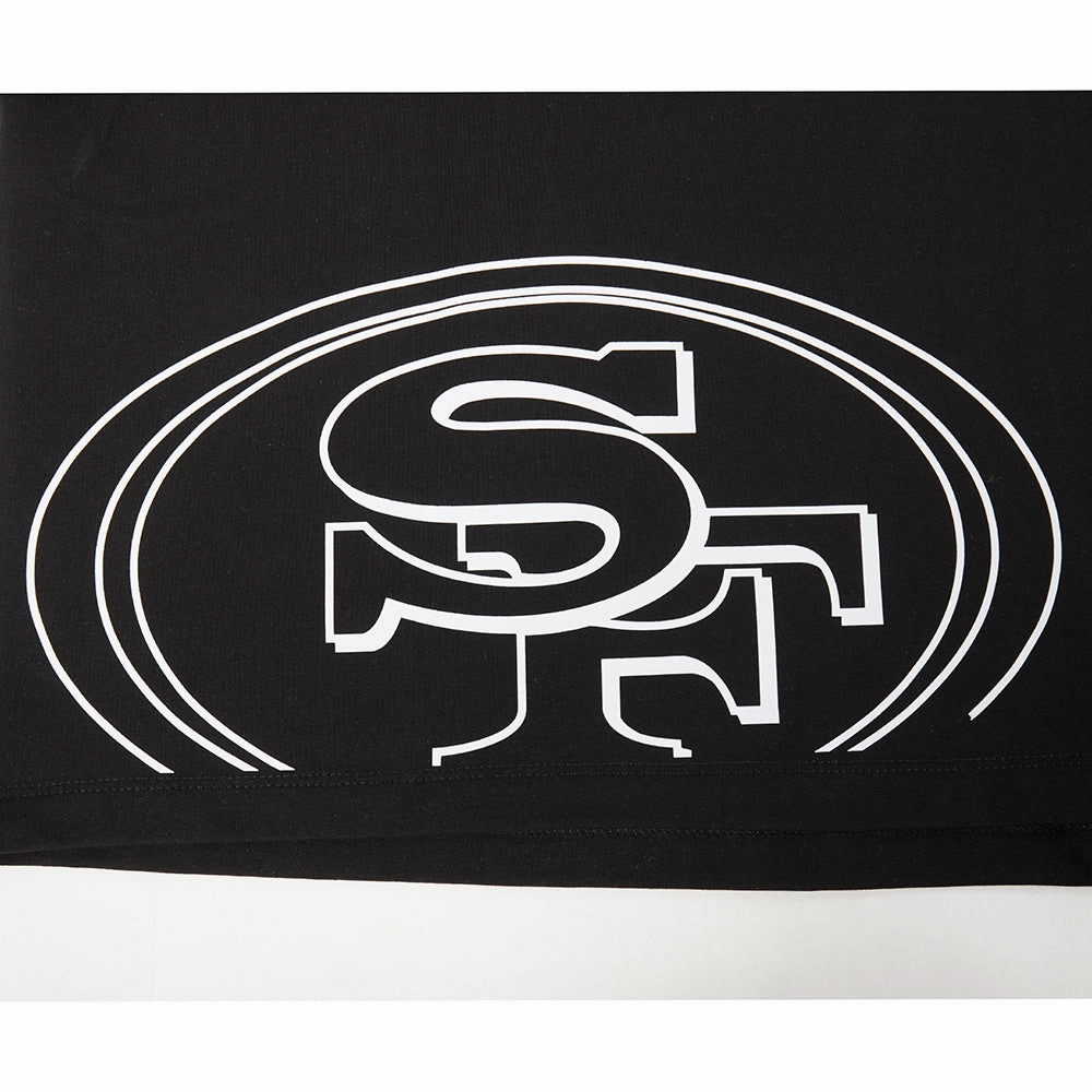 NFL SAN FRANCISCO 49ERS SHEER INFLUENCE WOMEN'S SHEER BOXY TEE (BLACK)
