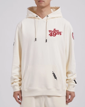 NFL SAN FRANCISCO 49ERS SOUVENIR MEN'S FLEECE PULLOVER HOODIE (EGGSHELL)