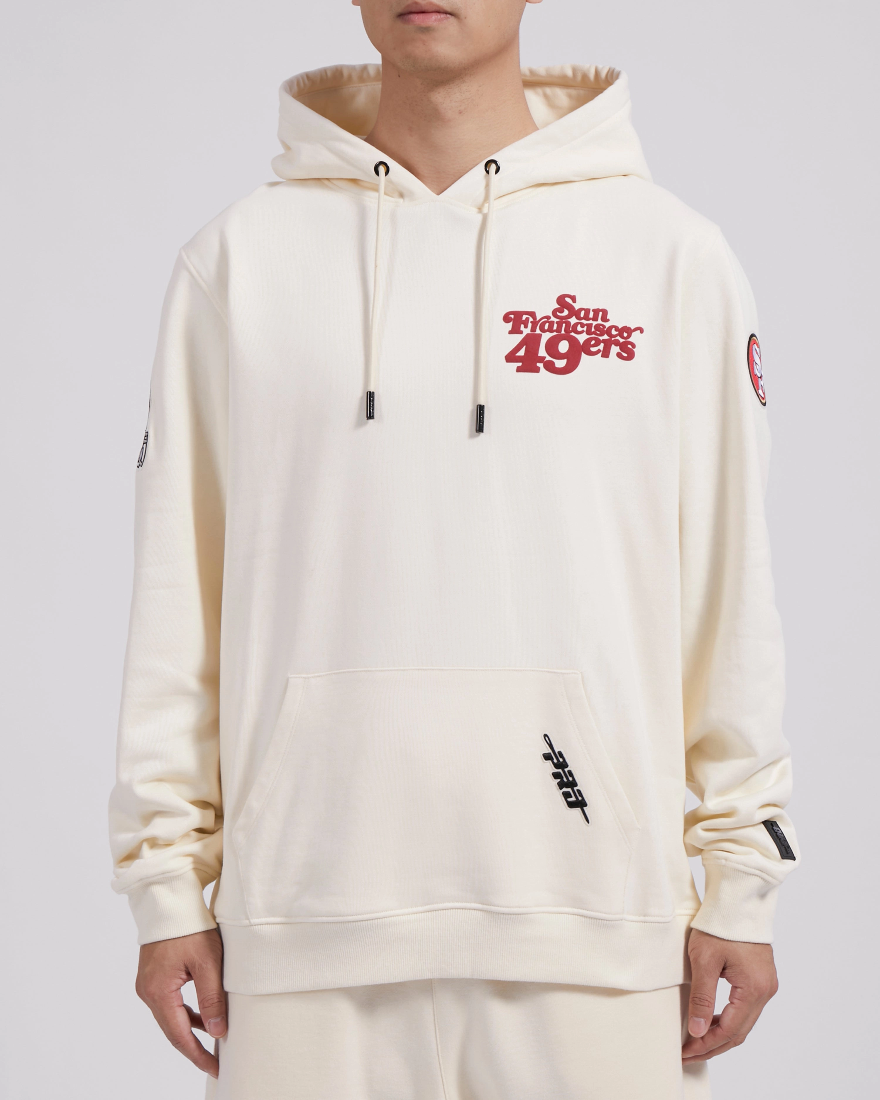 NFL SAN FRANCISCO 49ERS SOUVENIR MEN'S FLEECE PULLOVER HOODIE (EGGSHELL)