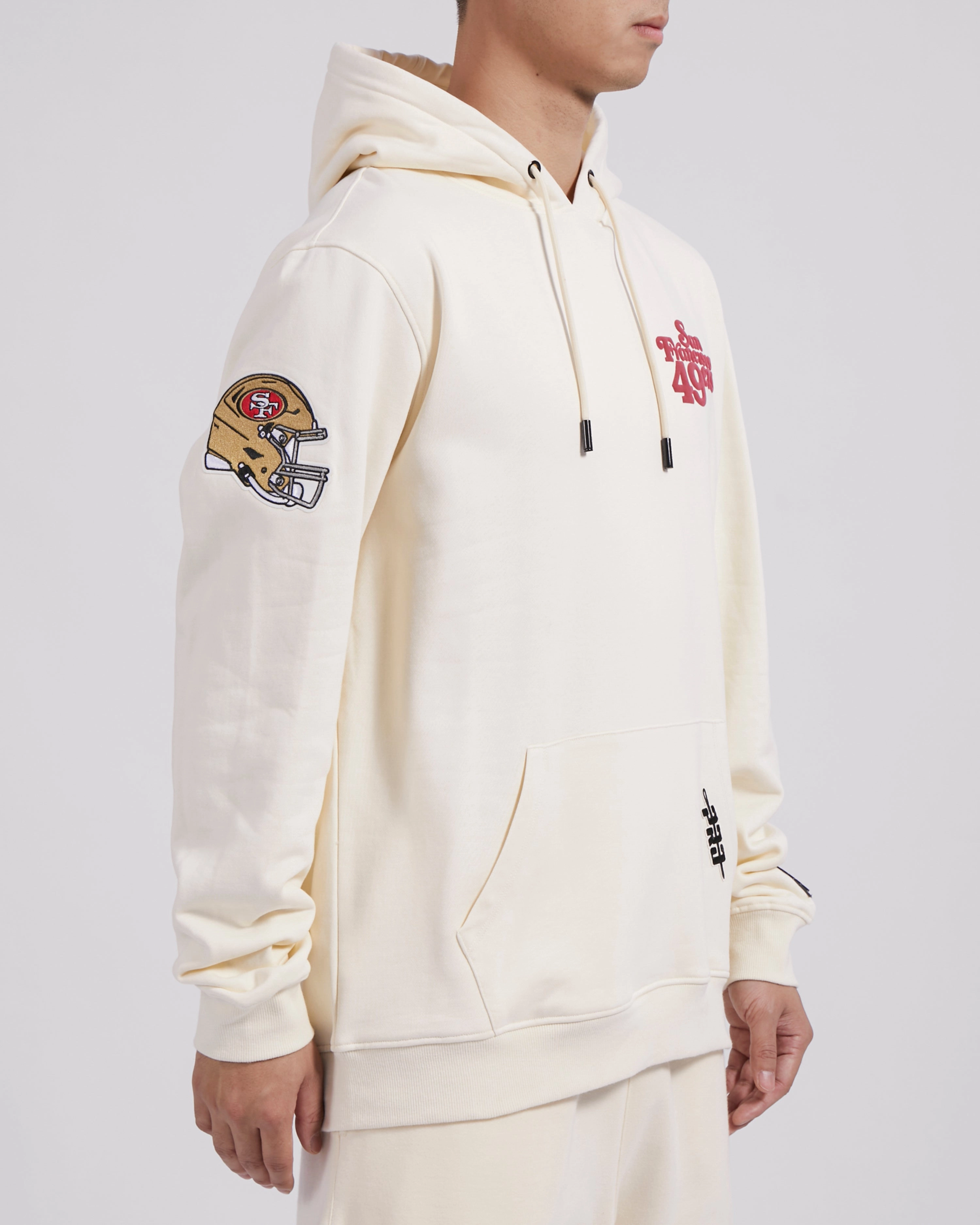 NFL SAN FRANCISCO 49ERS SOUVENIR MEN'S FLEECE PULLOVER HOODIE (EGGSHELL)
