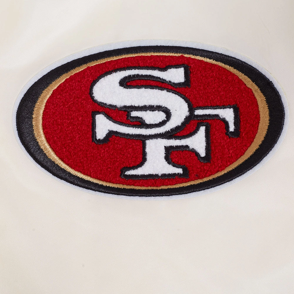 NFL SAN FRANCISCO 49ERS SOUVENIR MEN'S SATIN JACKET (EGGSHELL)