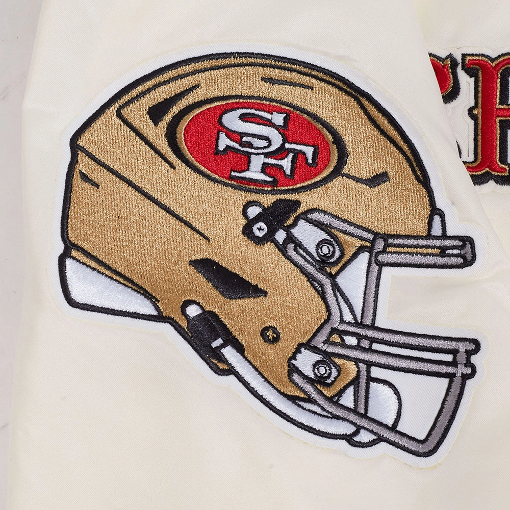 NFL SAN FRANCISCO 49ERS SOUVENIR MEN'S SATIN JACKET (EGGSHELL)