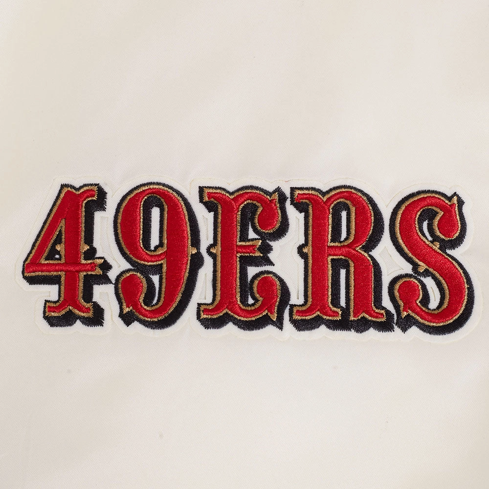 NFL SAN FRANCISCO 49ERS SOUVENIR MEN'S SATIN JACKET (EGGSHELL)