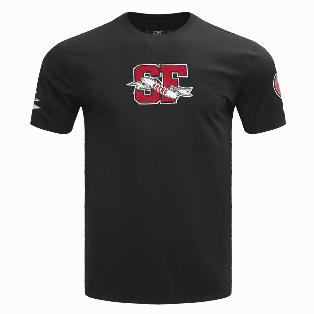 NFL SAN FRANCISCO 49ERS TEAM PENNANTS MEN'S   TEE (BLACK)