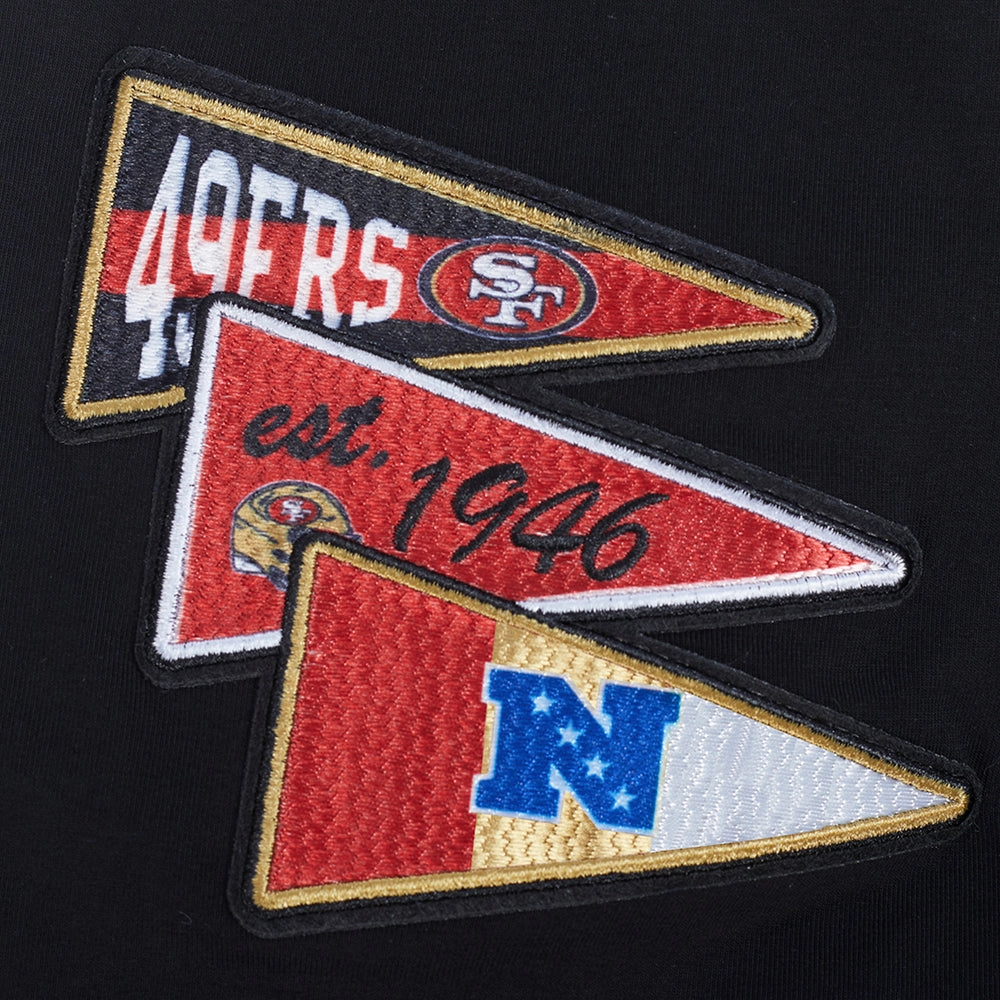 NFL SAN FRANCISCO 49ERS TEAM PENNANTS MEN'S   TEE (BLACK)